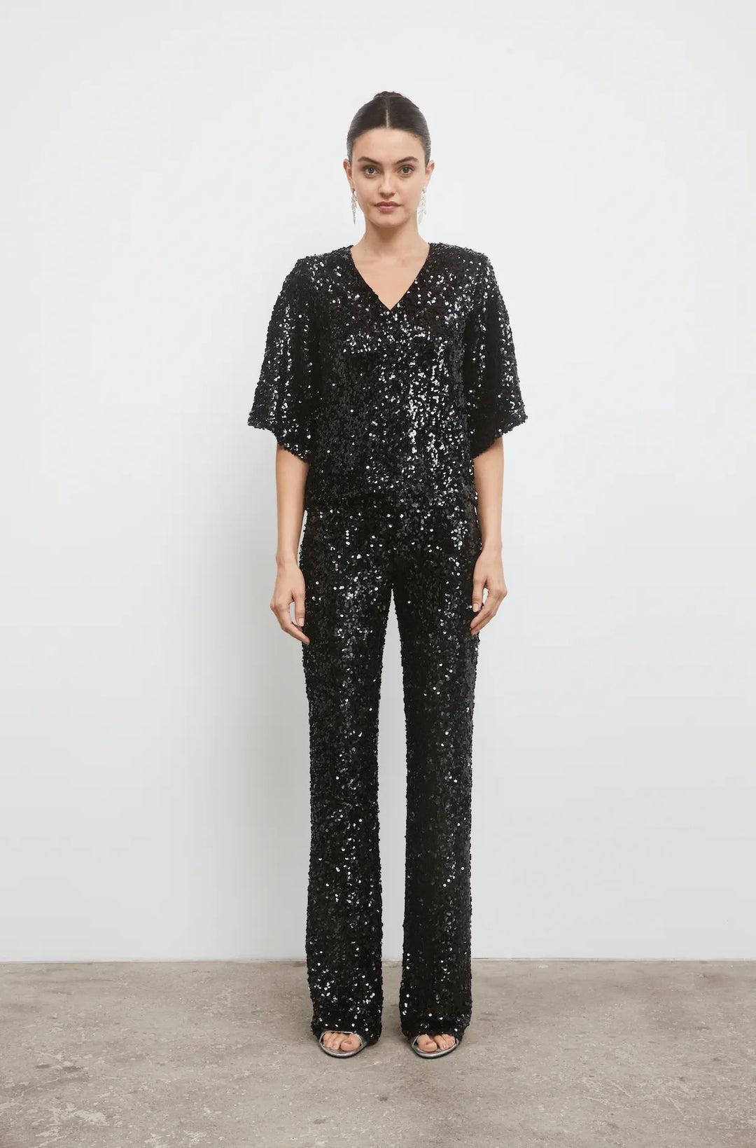 TONY SEQUIN TOP  Black