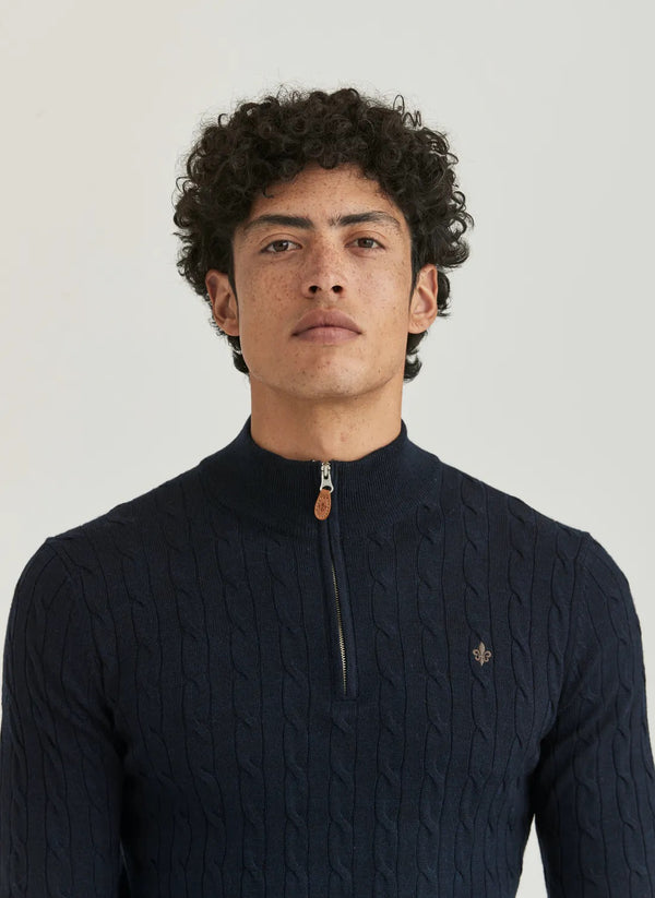 Merino Cable John Zip  Navy
