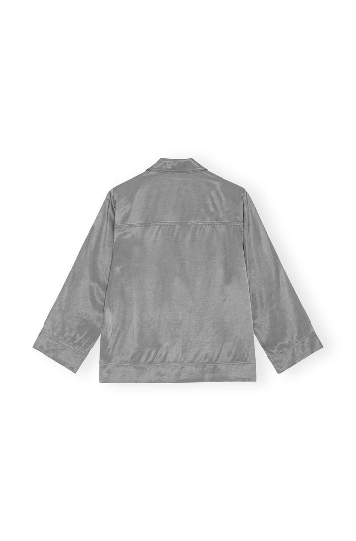 WASHED SATIN SHIRT  Frost Gray