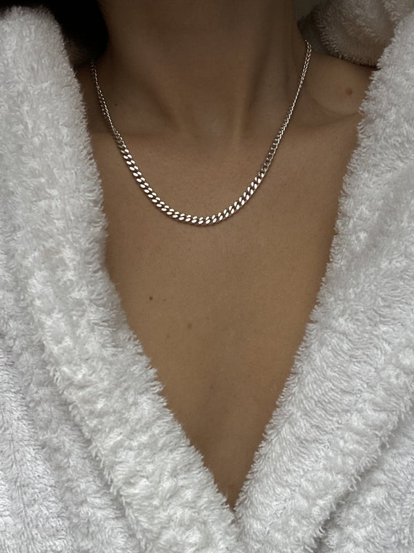 PETITE CUBAN CHAIN 46 CM  Silver
