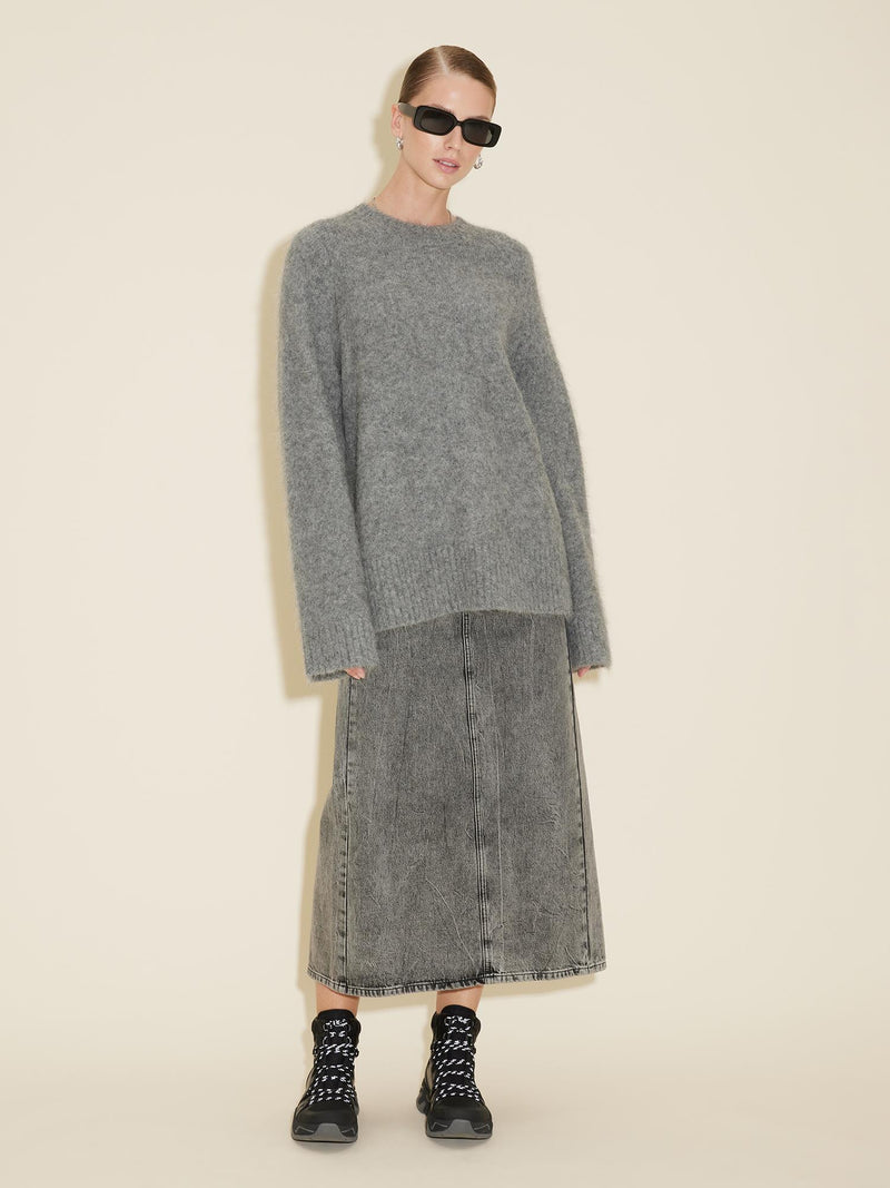 Fure Fluffy Knit Sweater  Dk. Grey