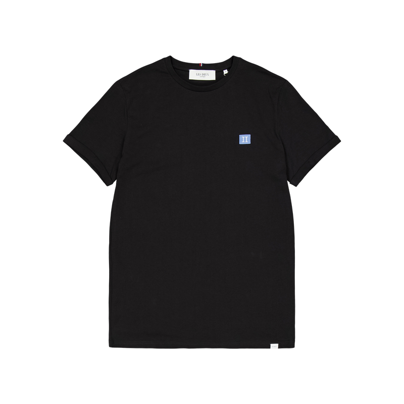 Piece T-Shirt  Black/Washed Denim Blue-White