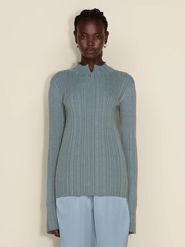 Tulip Knit Top  Teal