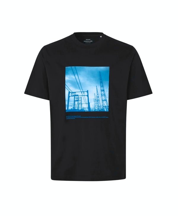 Cotton Jersey Frode Transmission Tee  Black