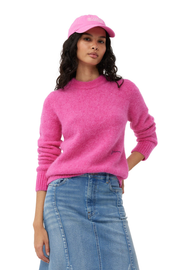BRUSHED ALPACA O-NECK  072 Cone Flower