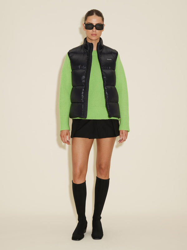 SHINY DIFF DOWN VEST  Black