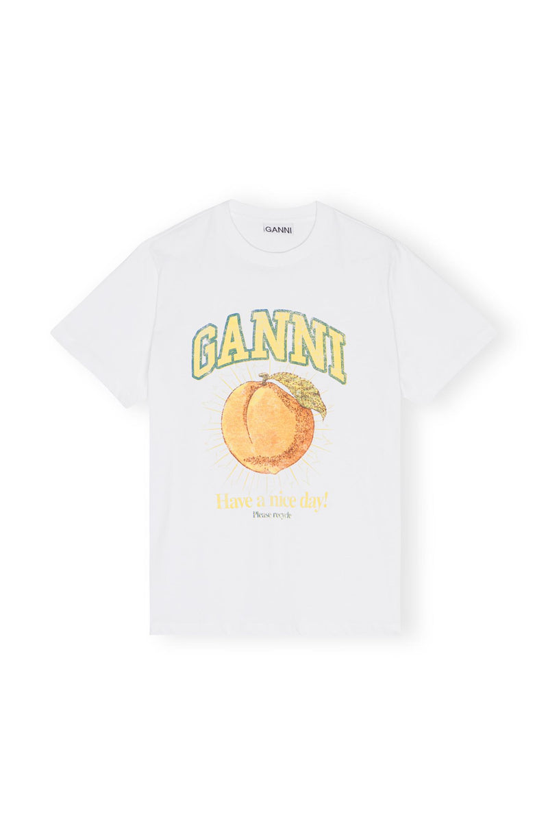 BASIC JERSEY PEACH RELAXED T-SHIRT  Bright White