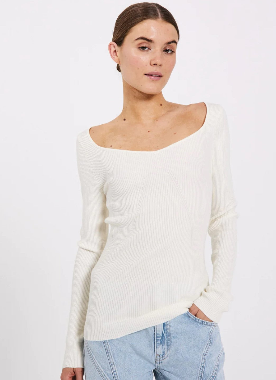 Sherry heart knit top  Off-White