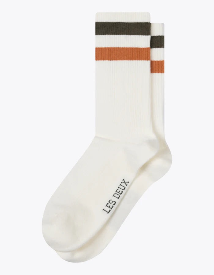 Woods Rib Stripe Socks - 2-Pack  Off White/Olive Night