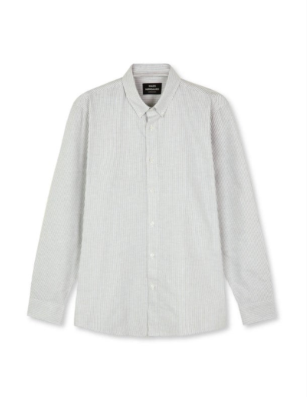 Cotton Oxford Sune Stripe Shirt BD  Jadeite/White