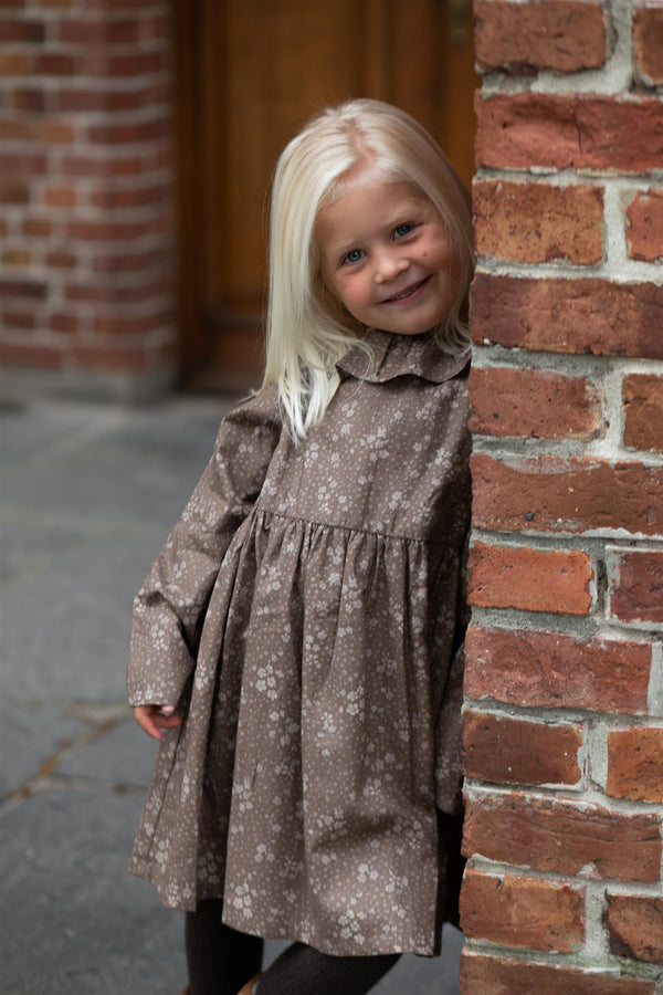 DRESS VIOLETTA  Cocoa Brown Flowers