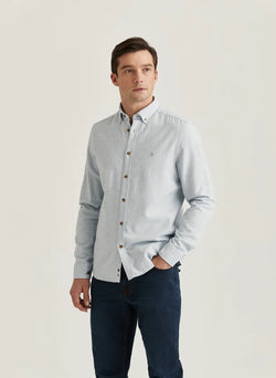 Flannel Check Shirt - Slim Fit  Light Blue