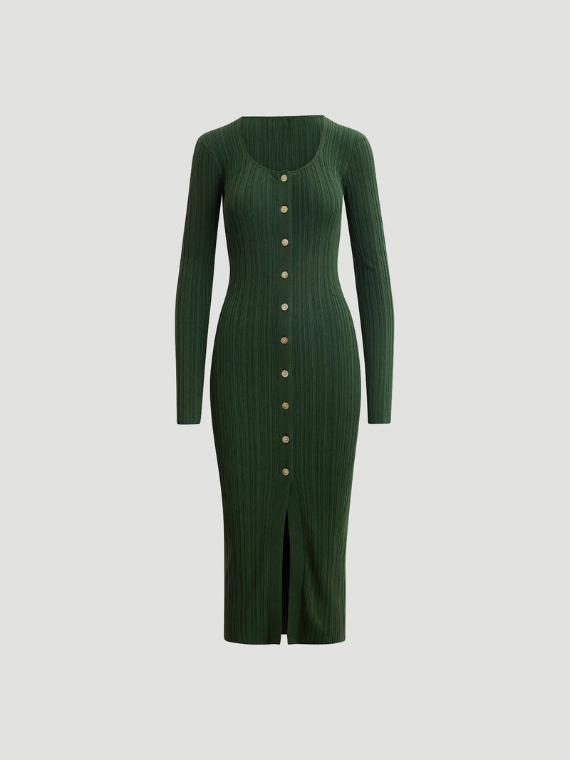 Tanya Knit Dress  Dk. Green