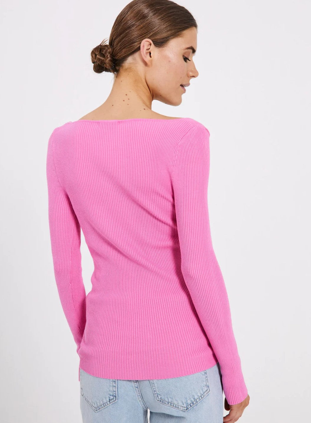 Sherry heart knit top  Bright Pink