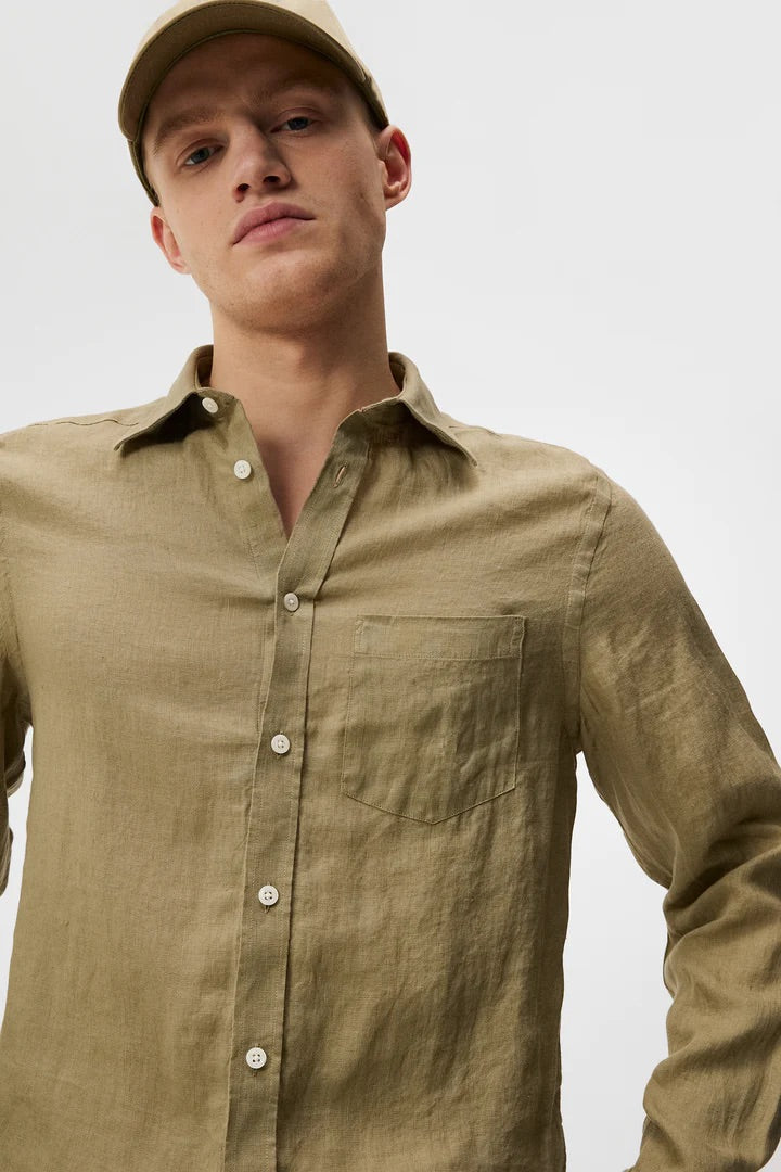 CLEAN LINEN SLIM SHIRT  Aloe