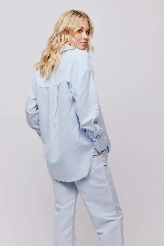 Spring Boyfriend Shirt  Dusty Blue