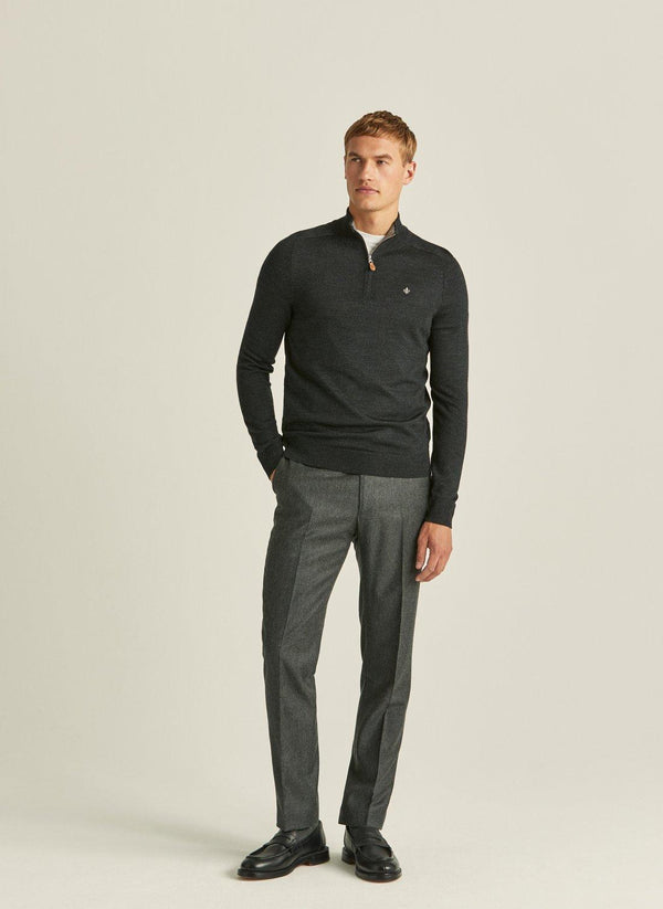 Merino John Zip  Grey
