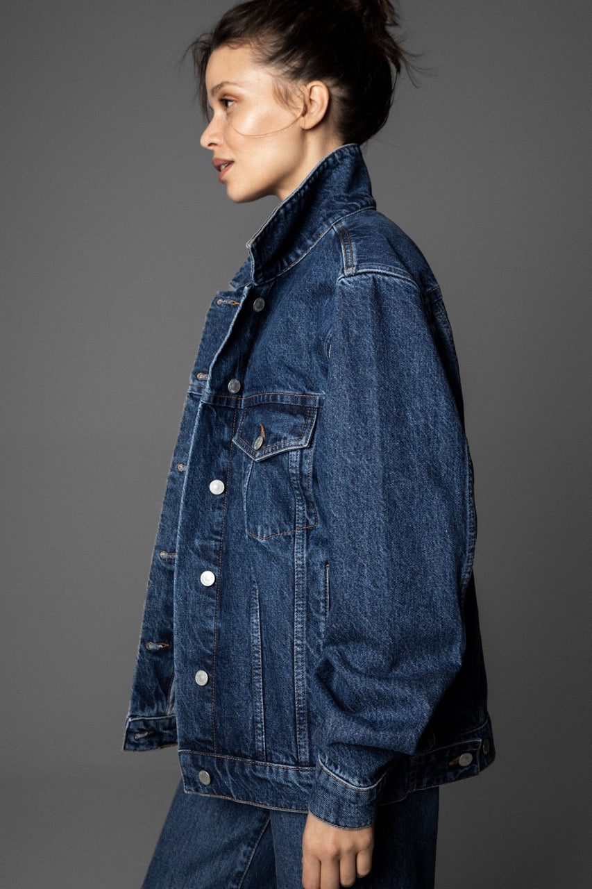 Dylan Denim Jacket  Washed Dark Blue