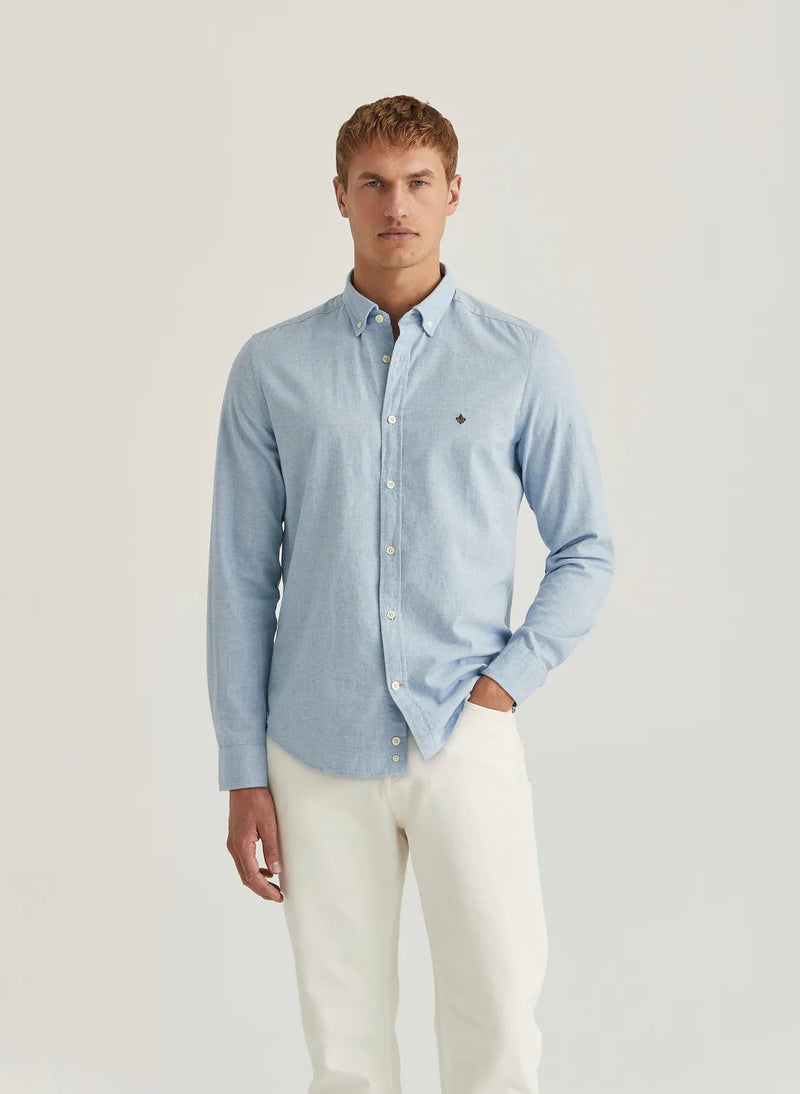 Watts Flannel Shirt - Slim Fit  Light Blue