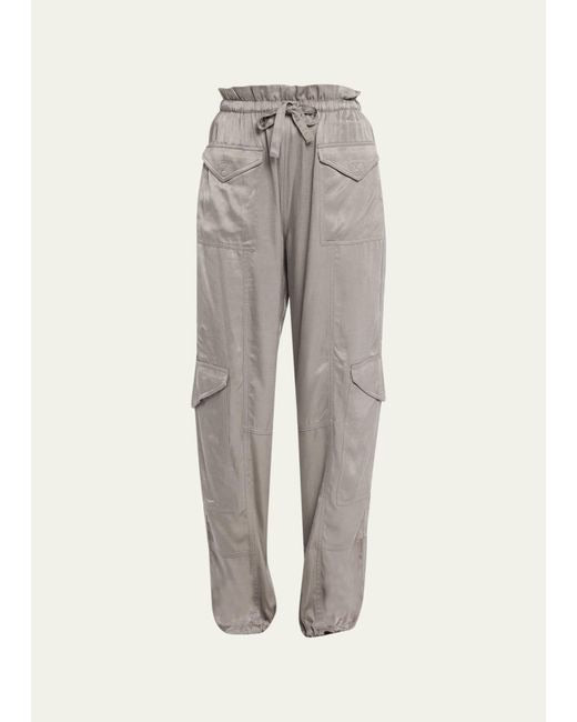 WASHED SATIN PANTS  Frost Gray
