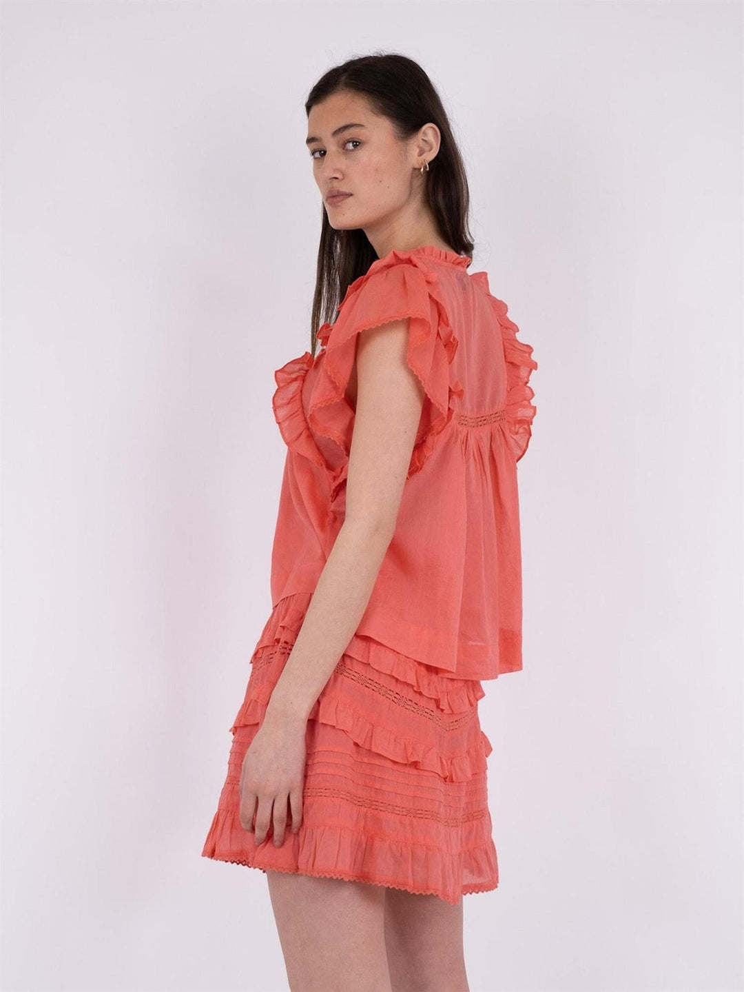 JAYLA S VOILE TOP  Coral