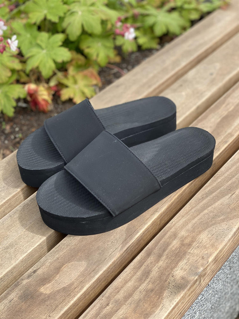 PLATFORMS LADIES  Black Slide Platform