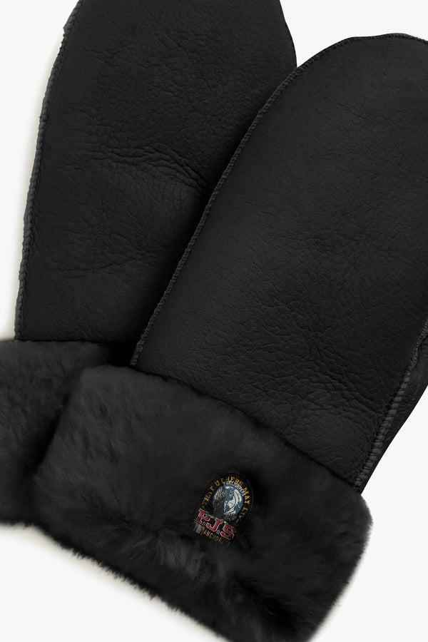 SHEARLING MITTENS  Black