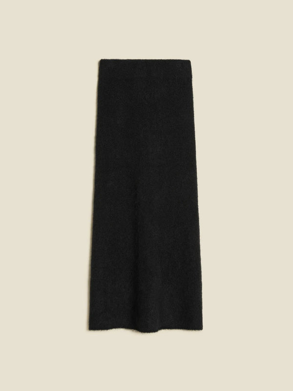 Fure Fluffy Knit Skirt  Black