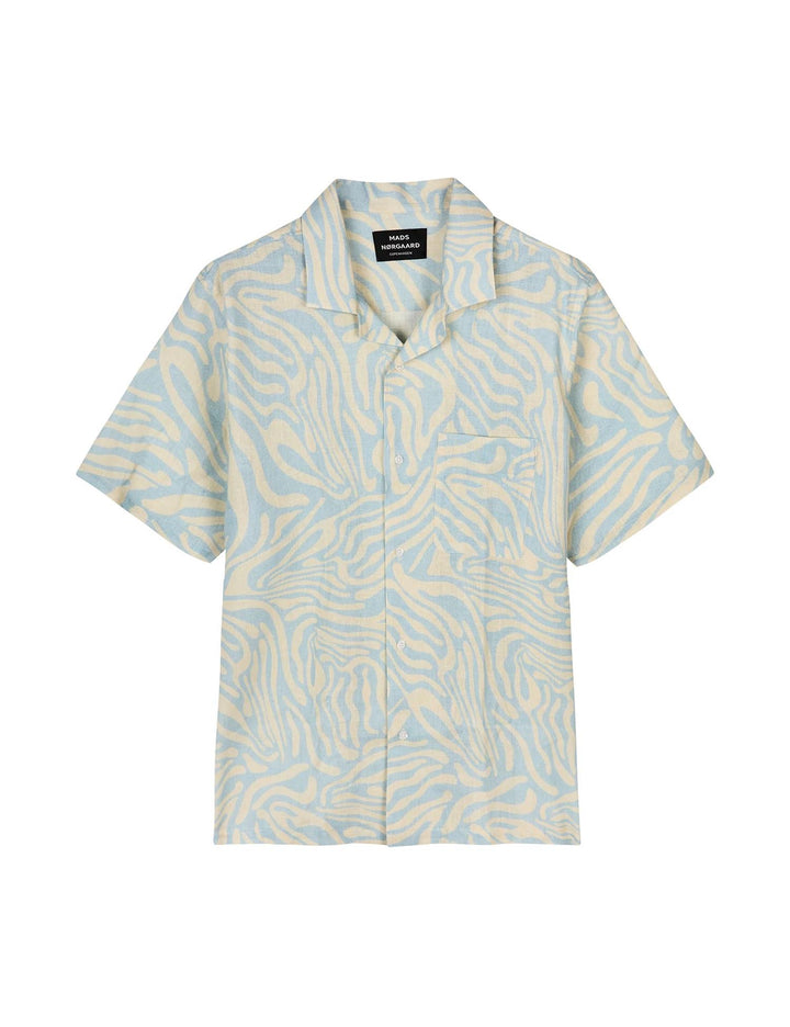 Cotton Linen Kenji AOP Shirt SS  Dream Blue/Birtch Aop