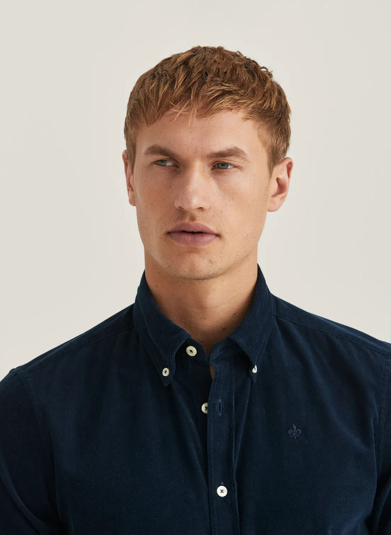 Douglas Cord Shirt - Slim Fit  Blue