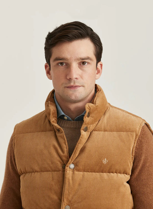 Kirkby Cord Vest  Camel