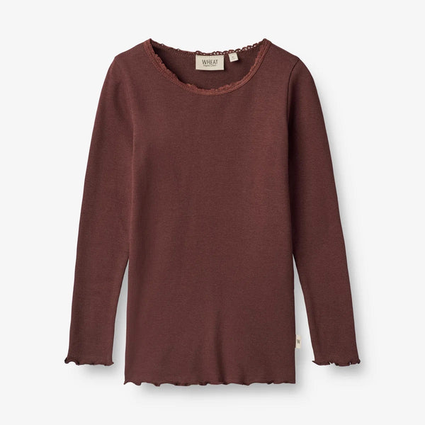 RIB LS REESE  Aubergine