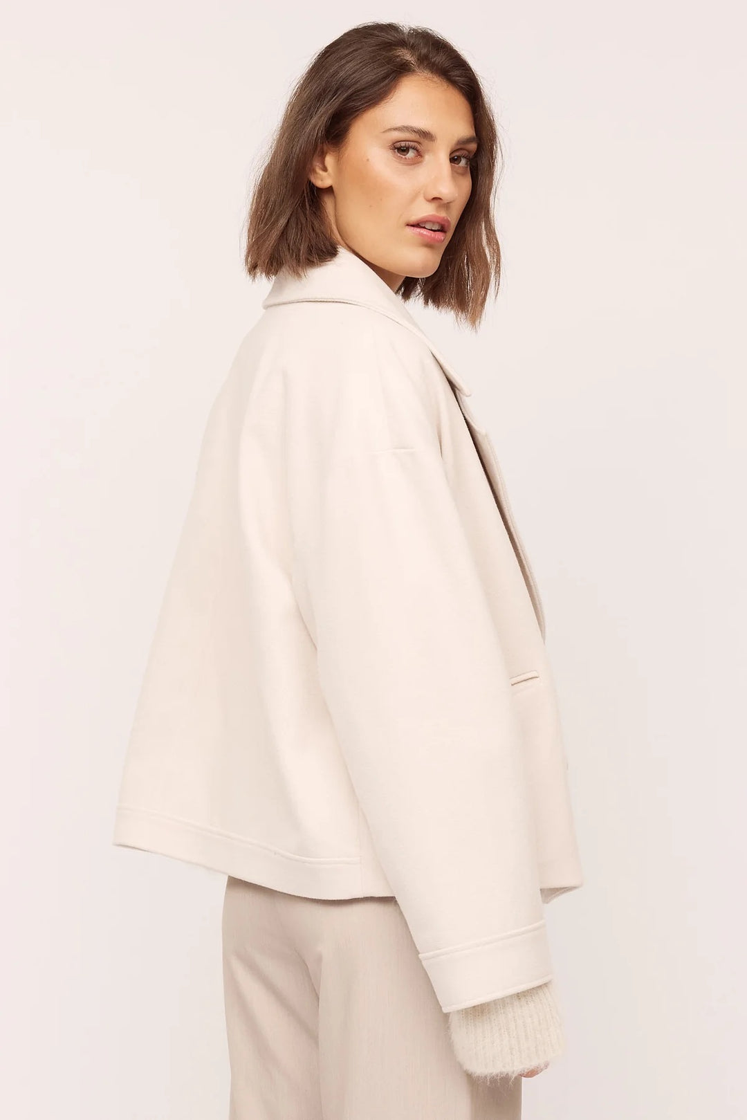 Camille Short Coat  Winter White