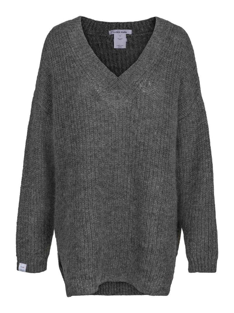 Florie V-Neck Sweater  Winter Grey