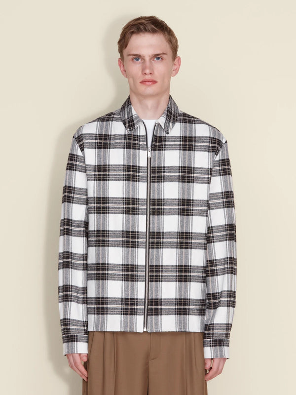 Elja Zip Check Shirt  White Mix