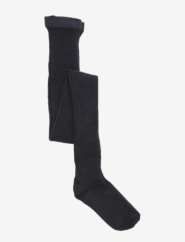 TIGHTS COTTON RIB  Blå