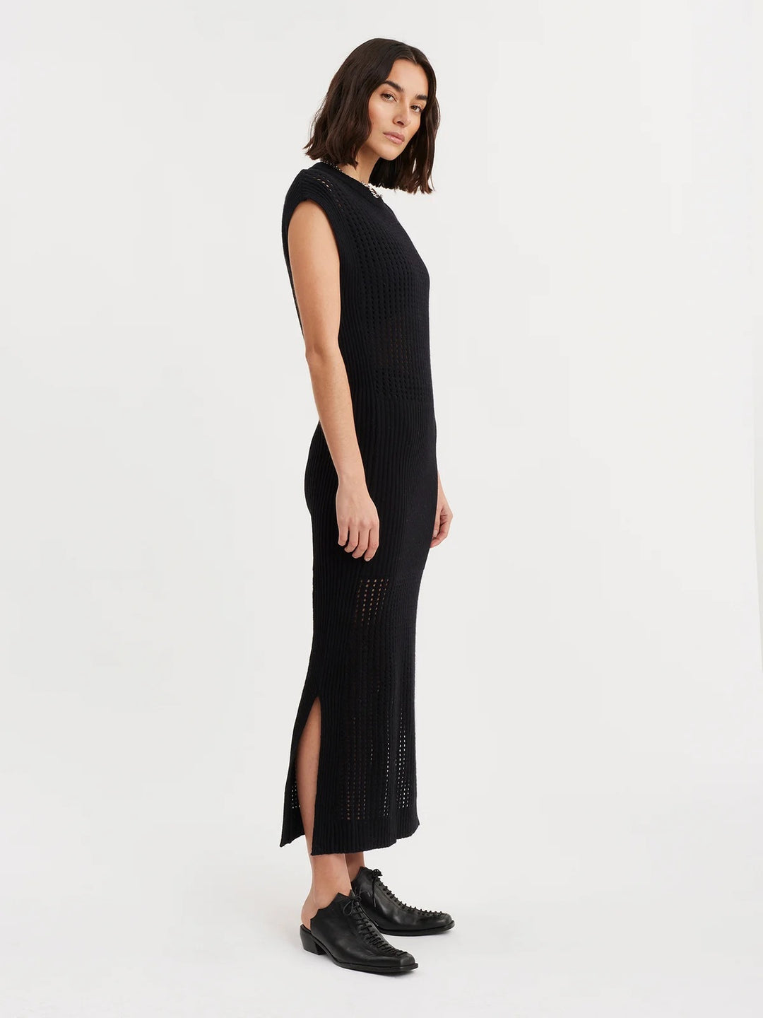 Solange Crochet Dress  Black
