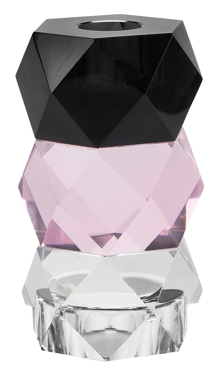 CANDLE HOLDER 3COLORS, TEALING  Black/Rose/Clear