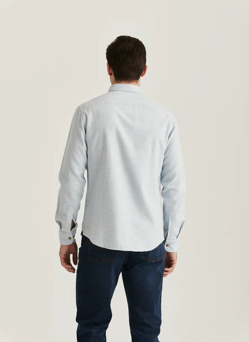 Flannel Check Shirt - Slim Fit  Light Blue