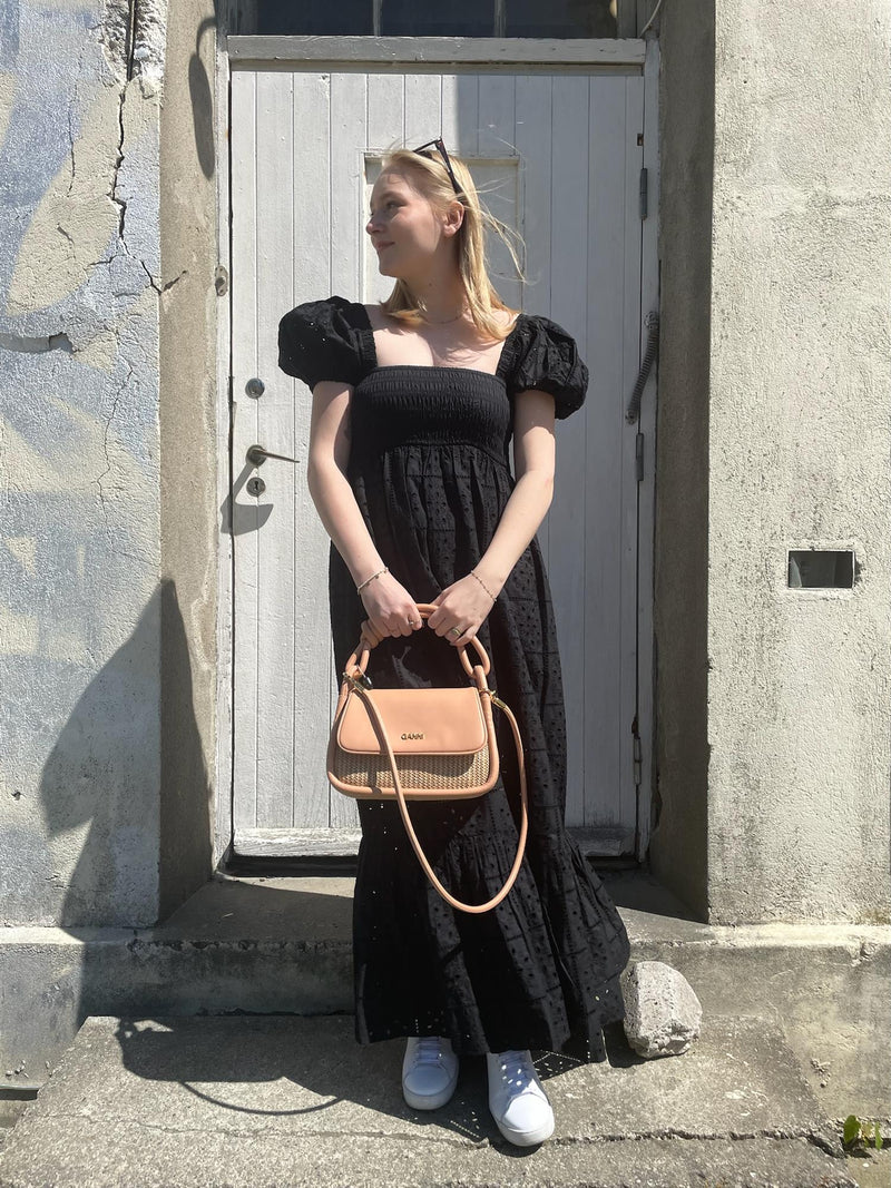 BRODERIE ANGLAISE MAXI DRESS  Black
