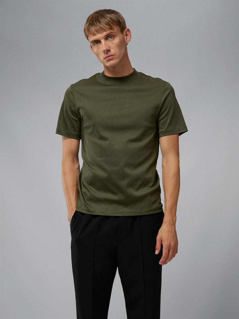 Ace Mock Neck T-shirt  Forest Green