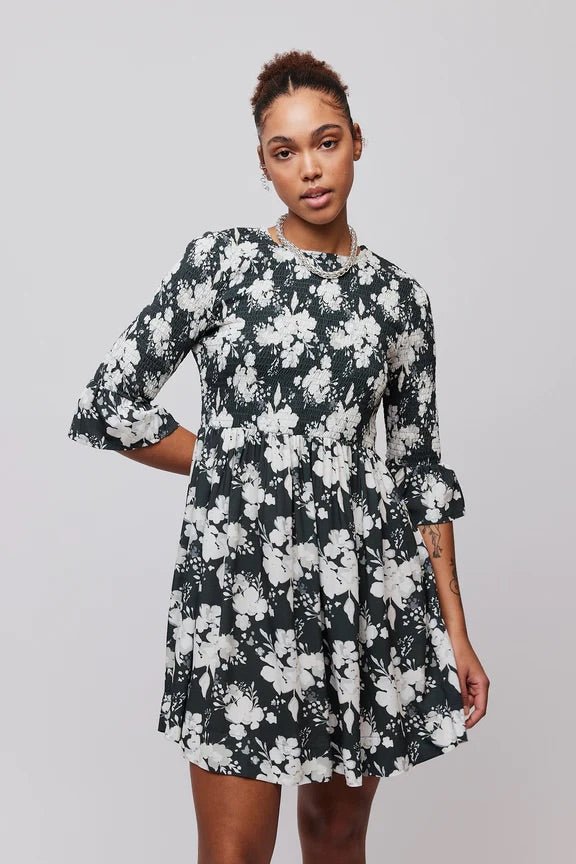 Paola Dress  Creme Flower
