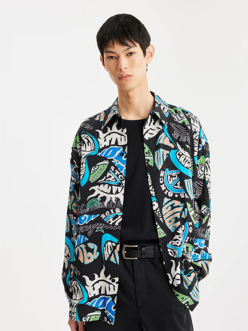 Cave Logos Shirt  Black Mix