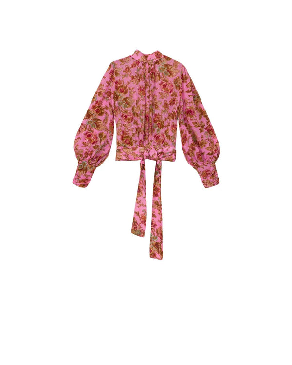 GOLDEN GEORGETTE BLOUSE  Pink Wallpaper