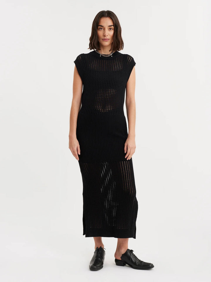 Solange Crochet Dress  Black