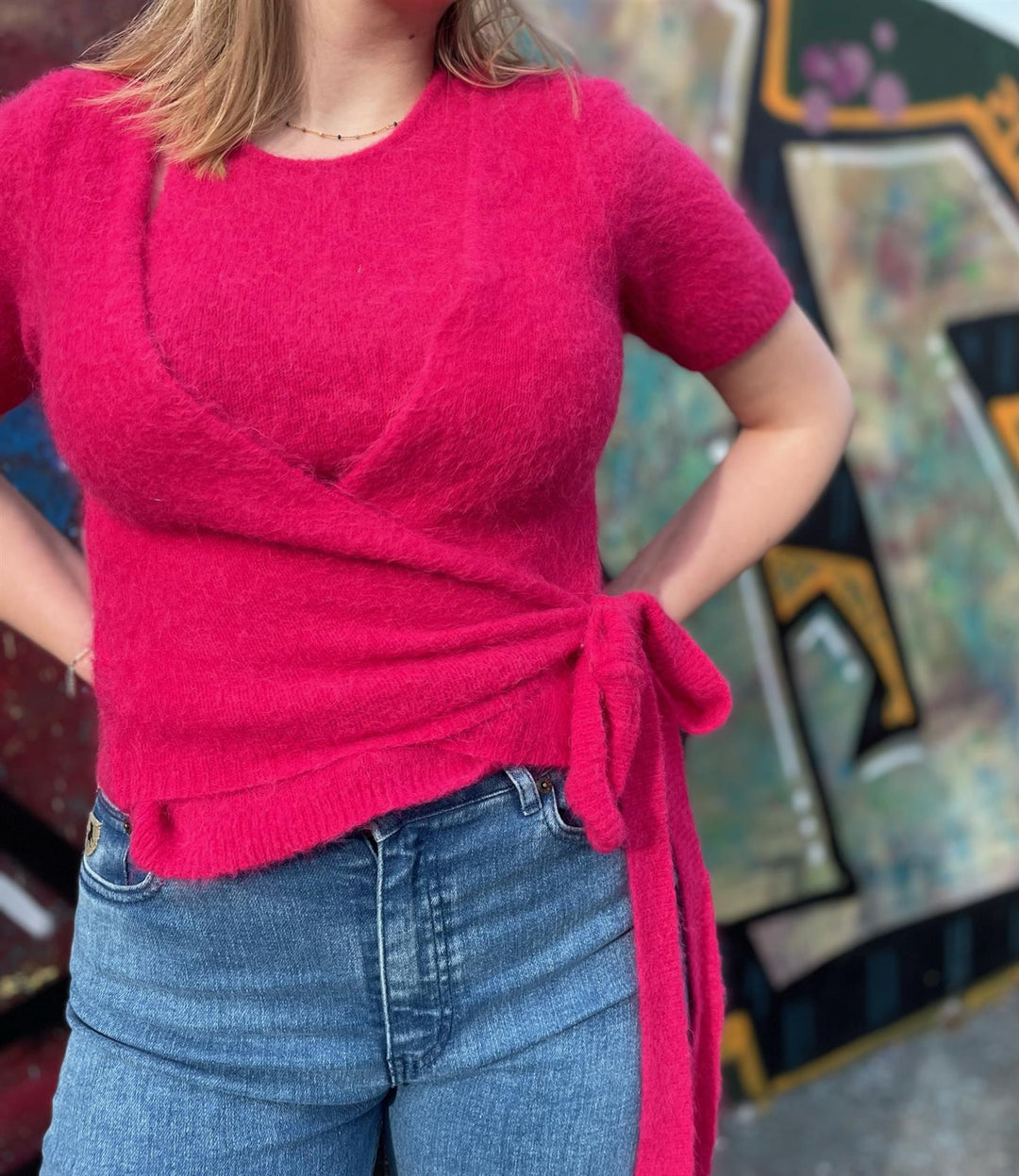 BRUSHED ALPACA WRAP BLOUSE  Love Potion